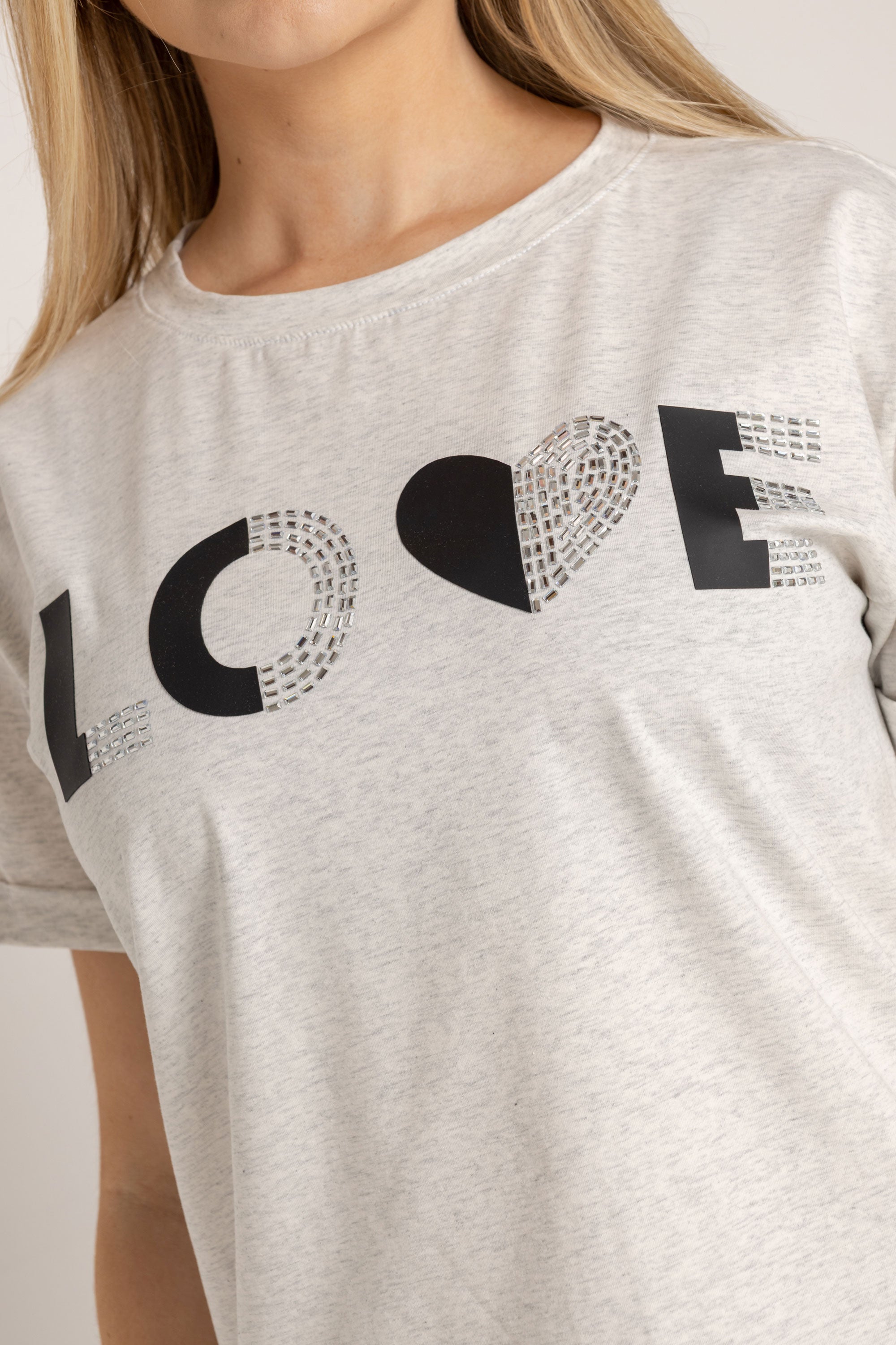 T-SHIRT LOVE NEGRO DMC GRIS ORC-001