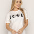 T-SHIRT LOVE NEGRO DMC MARFIL ORC-001