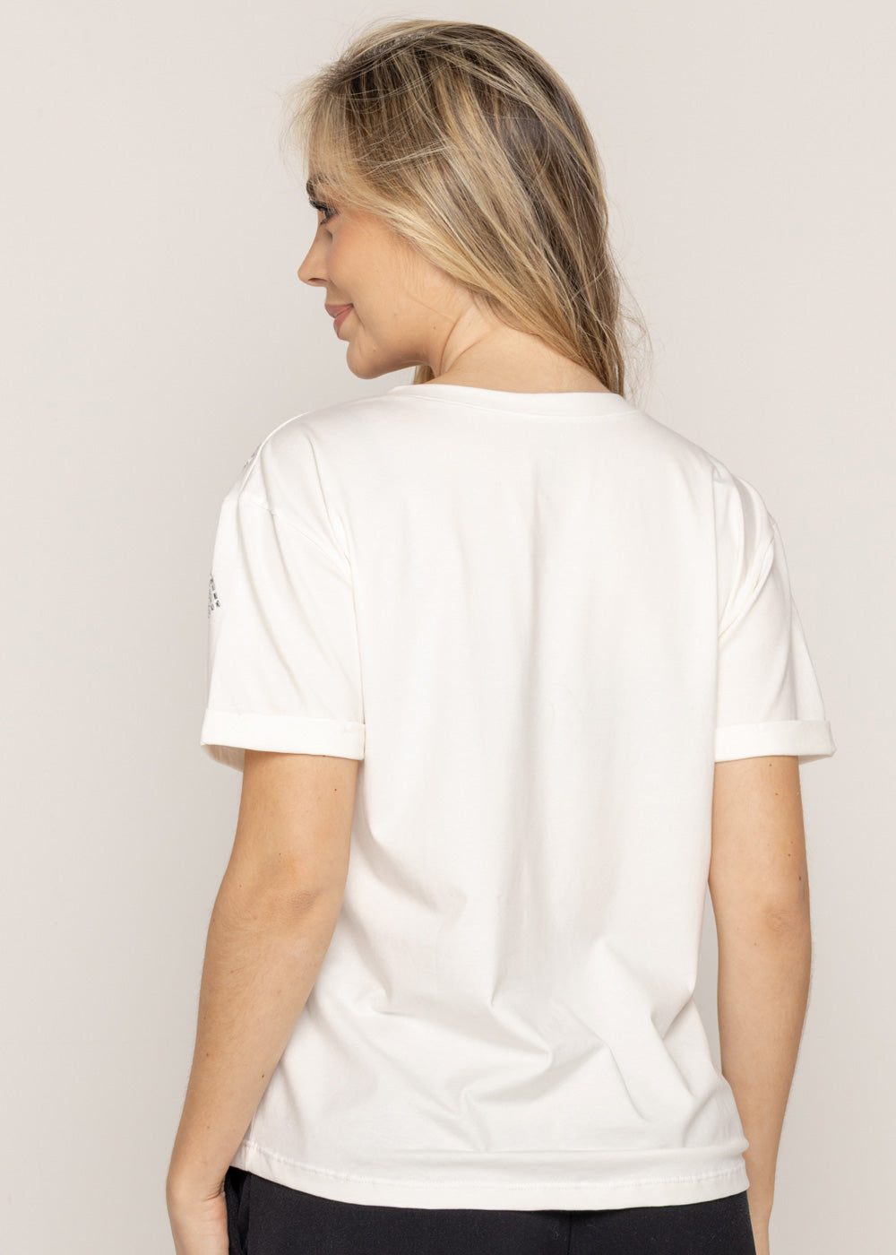 T-SHIRT LOVE ROSA DMC MARFIL ORC-001