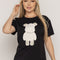 T-SHIRT OSO MARFIL DAIMOND NEGRO ORC-002