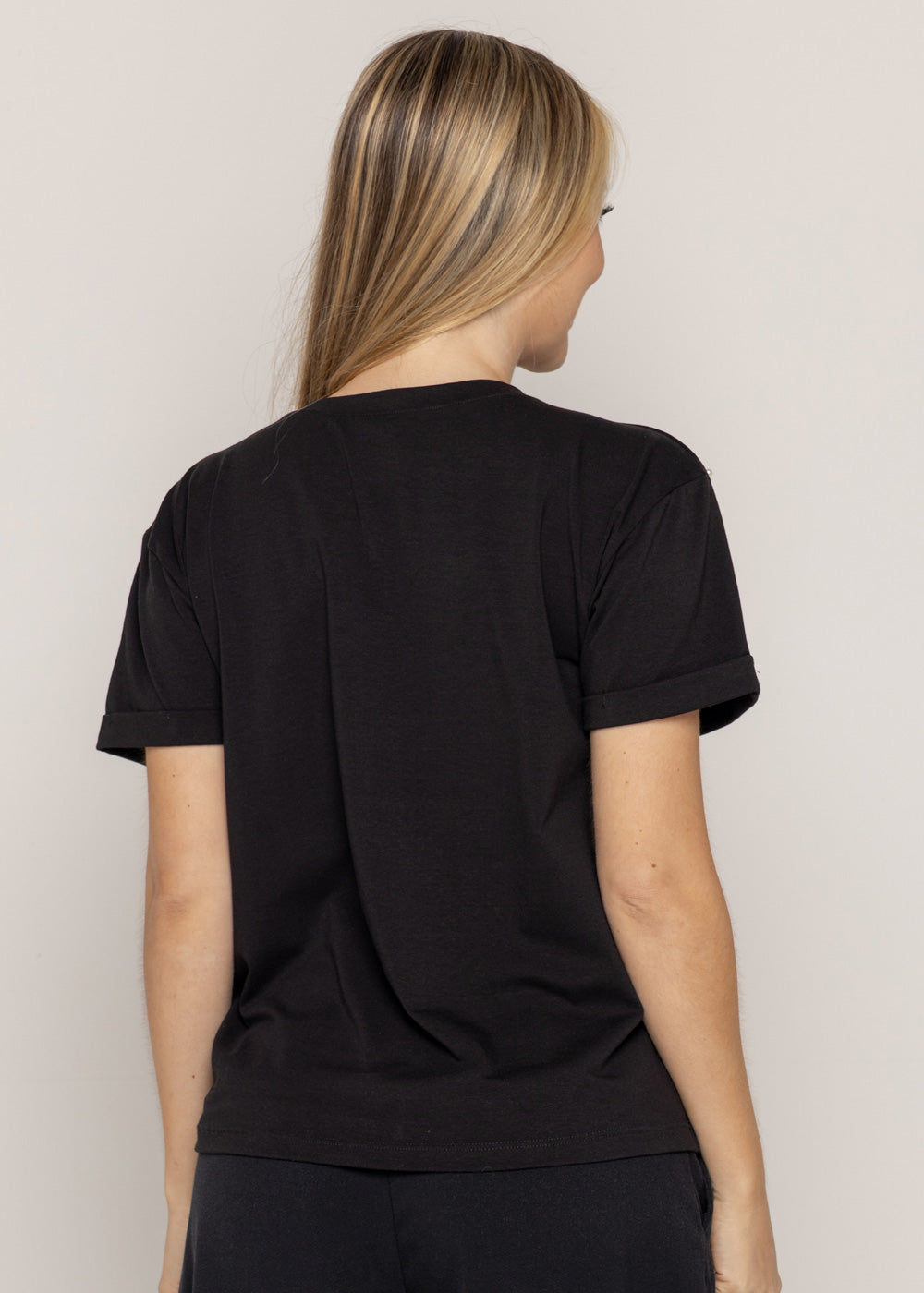 T-SHIRT OSO MARFIL DAIMOND NEGRO ORC-002
