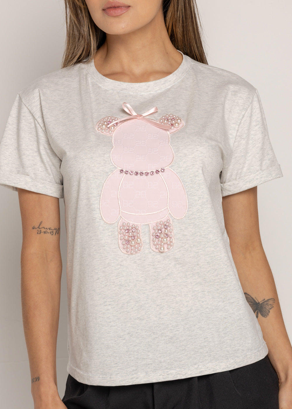 T-SHIRT OSO ROSA DAIMOND GRIS ORC-002