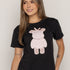 T-SHIRT OSO ROSA DAIMOND NEGRO ORC-002