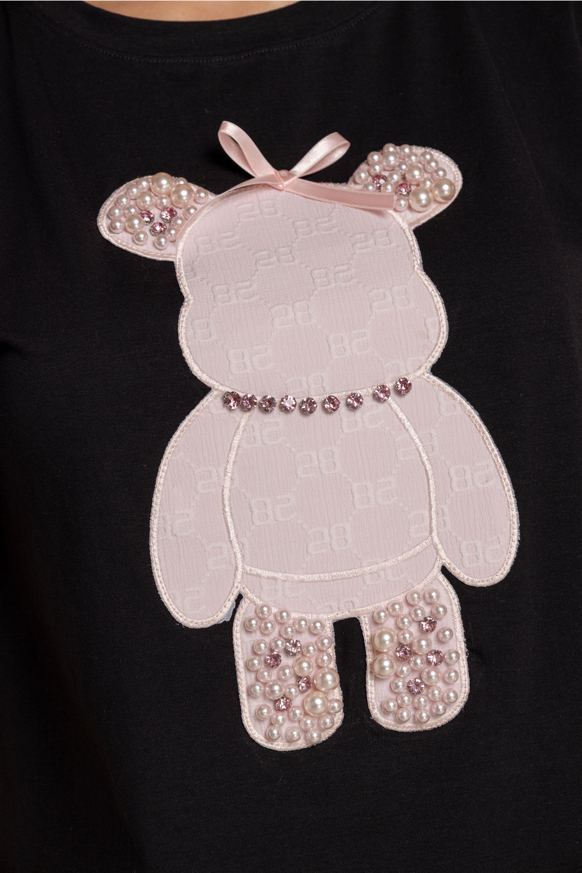 T-SHIRT OSO ROSA DAIMOND NEGRO ORC-002