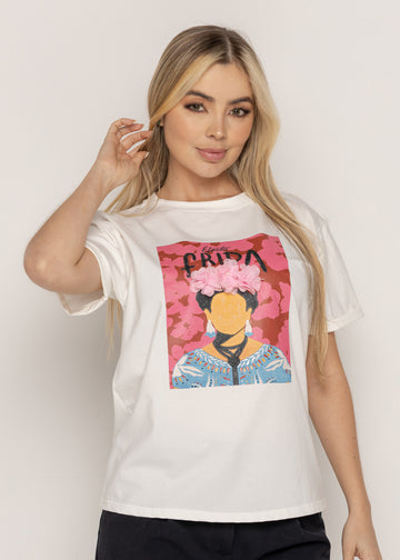 T-SHIRT FRIDA ICON MARFIL ORC-003