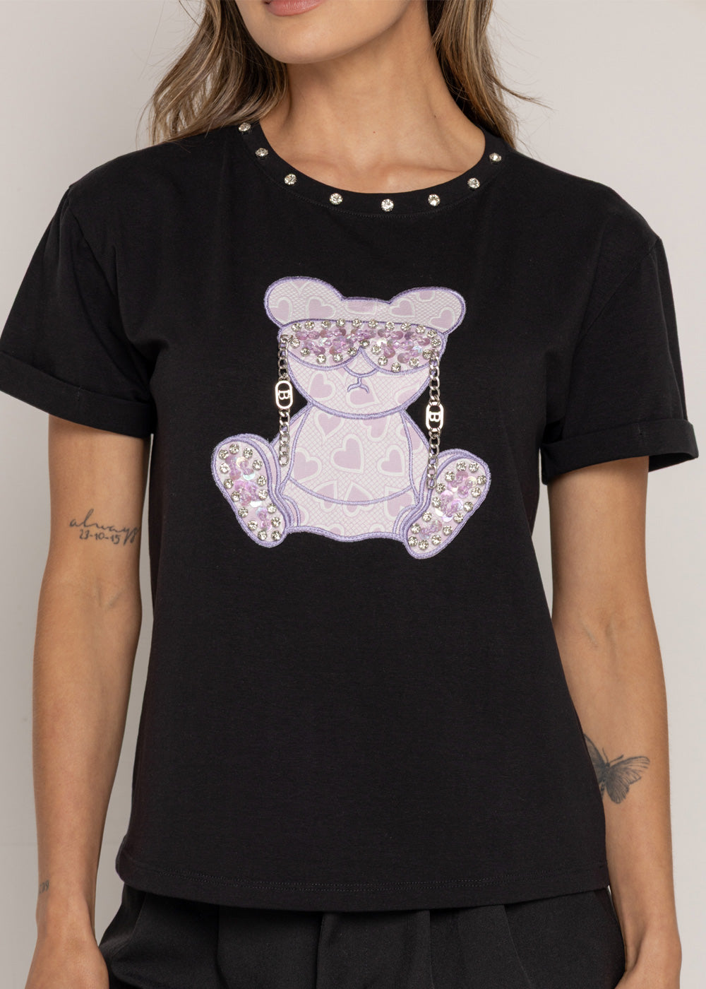 T-SHIRT OSO MORADA GAFAS NEGRO ORC-005