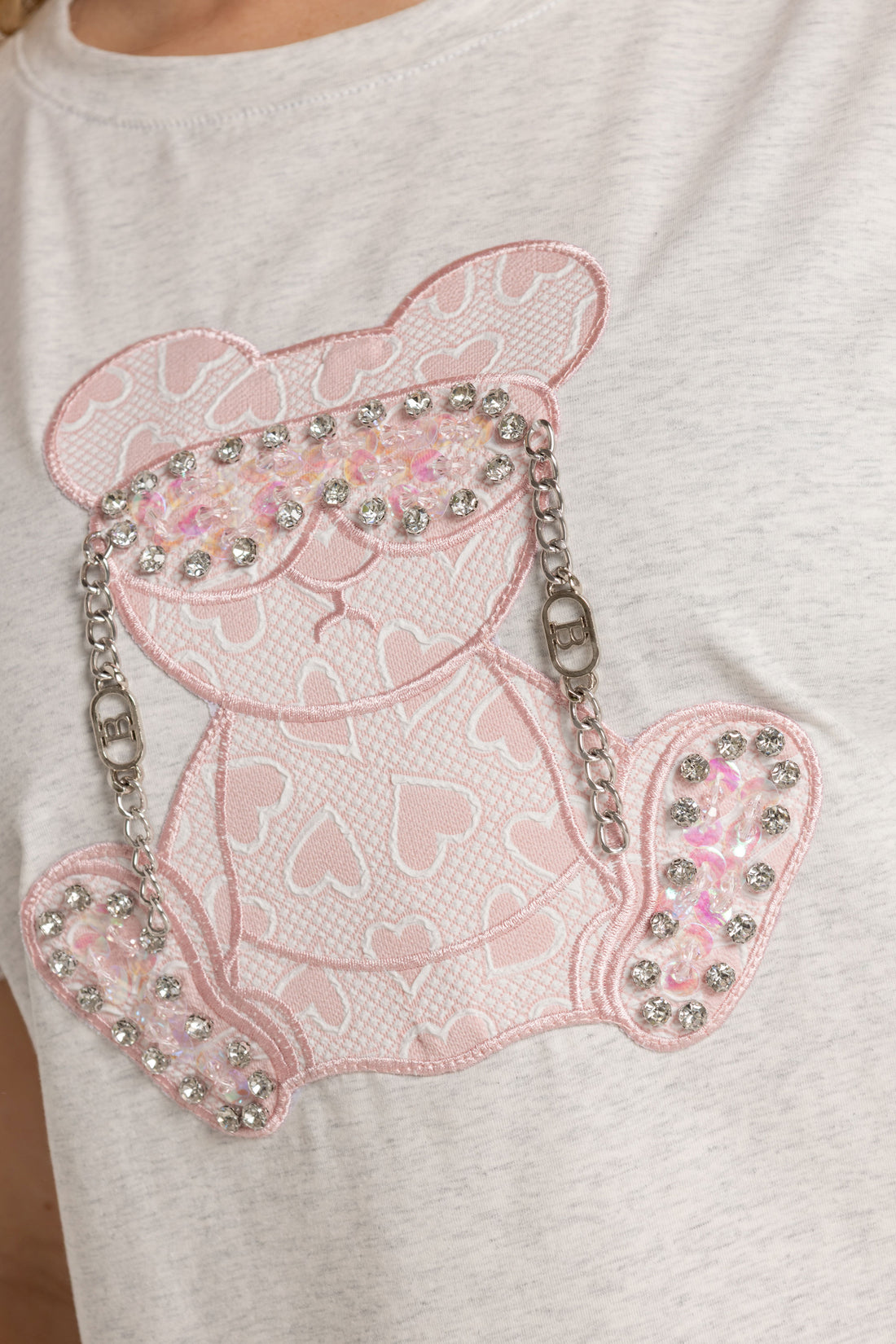 T-SHIRT OSO ROSA GAFAS GRIS ORC-005