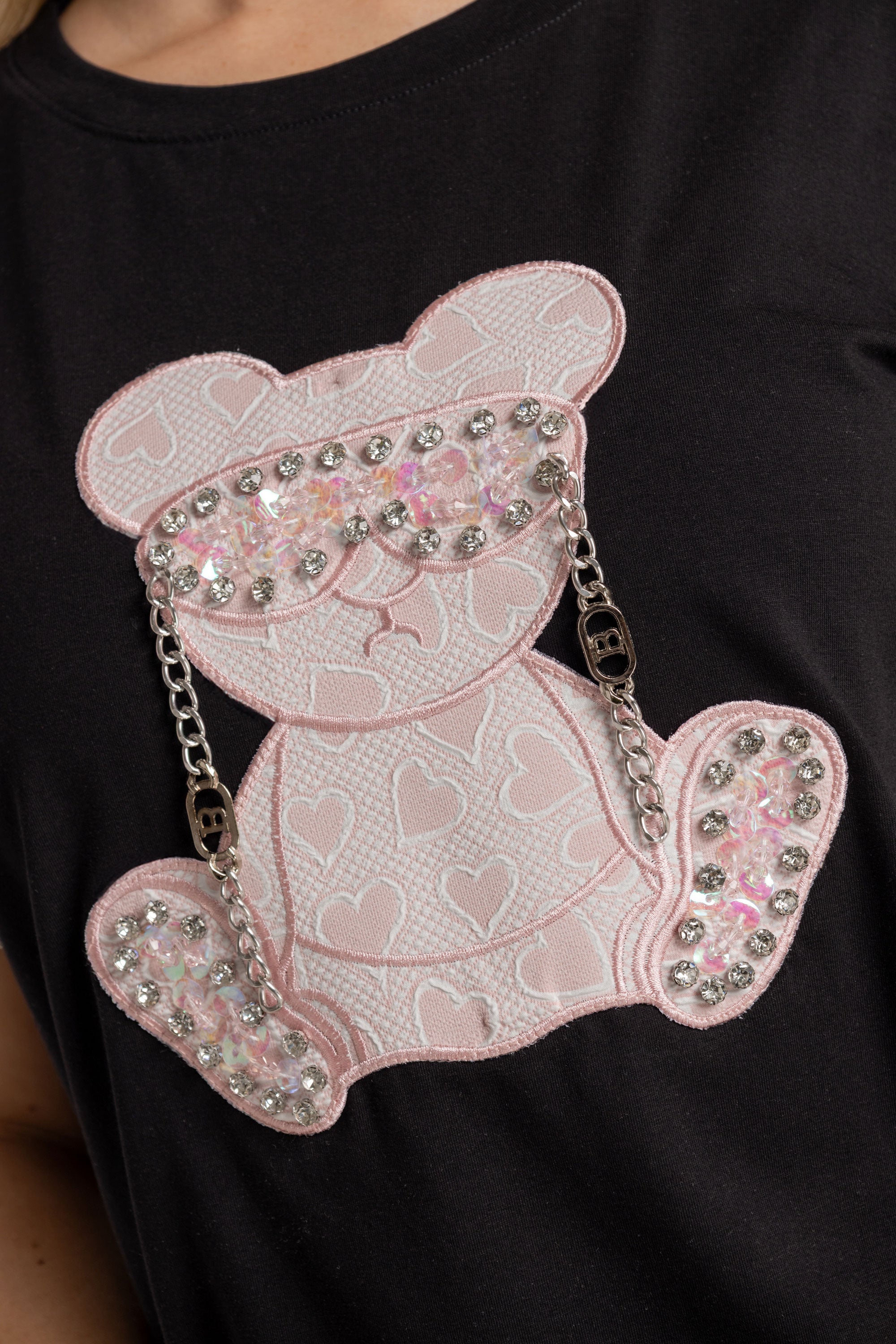 T-SHIRT OSO ROSA GAFAS NEGRO ORC-005