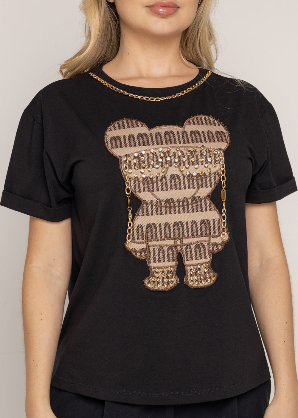T-SHIRT OSO CAFÉ GAFAS NEGRO ORC-006
