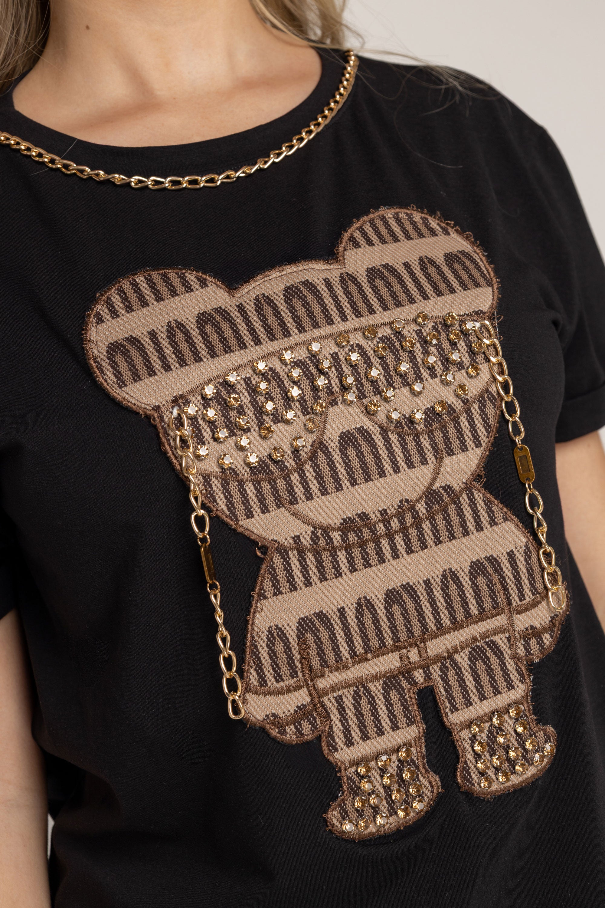 T-SHIRT OSO CAFÉ GAFAS NEGRO ORC-006