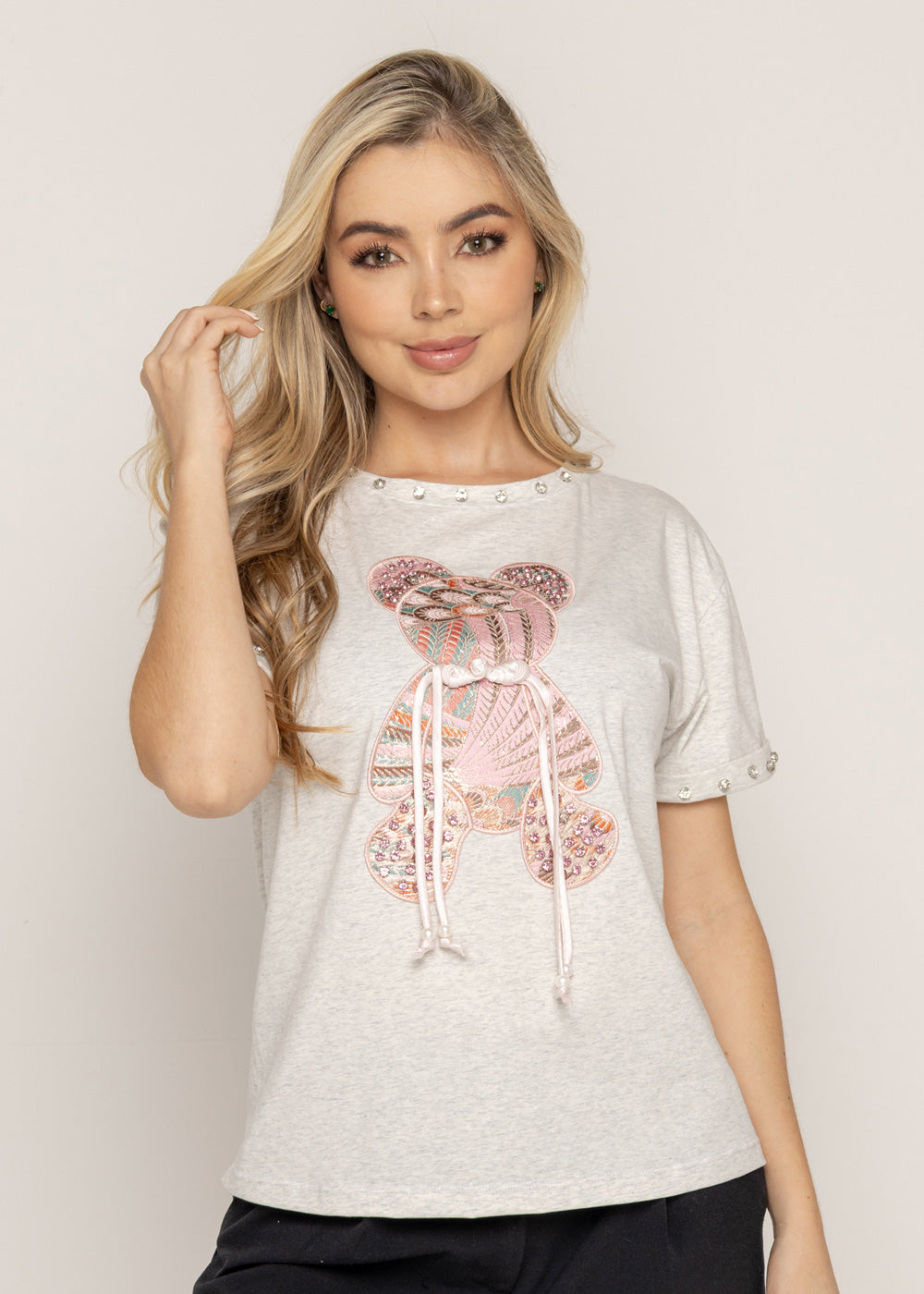 T-SHIRT OSO COLORES GRIS ORC-007