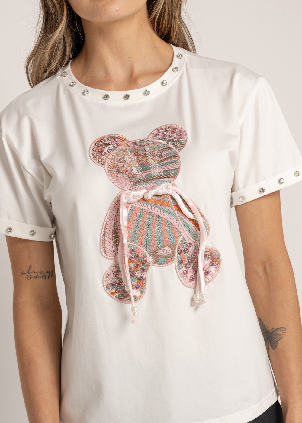 T-SHIRT OSO COLORES MARFIL ORC-007