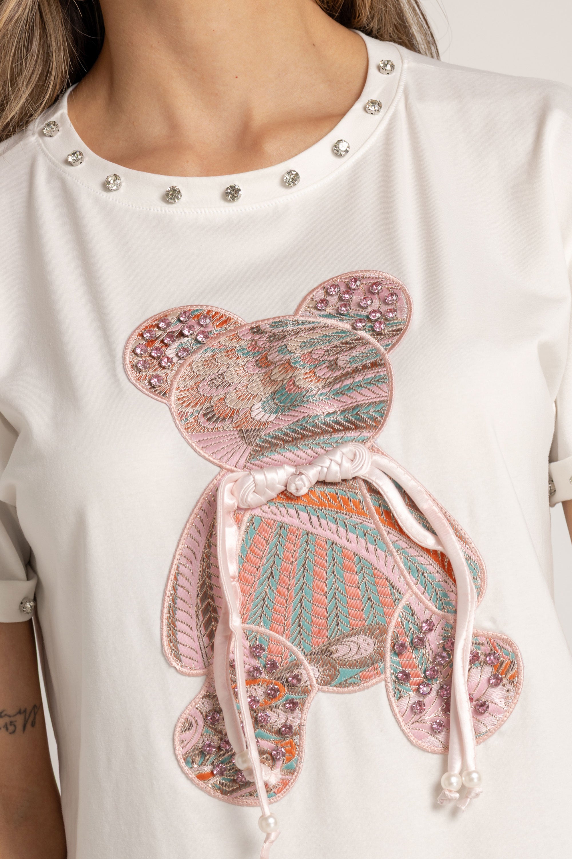 T-SHIRT OSO COLORES MARFIL ORC-007