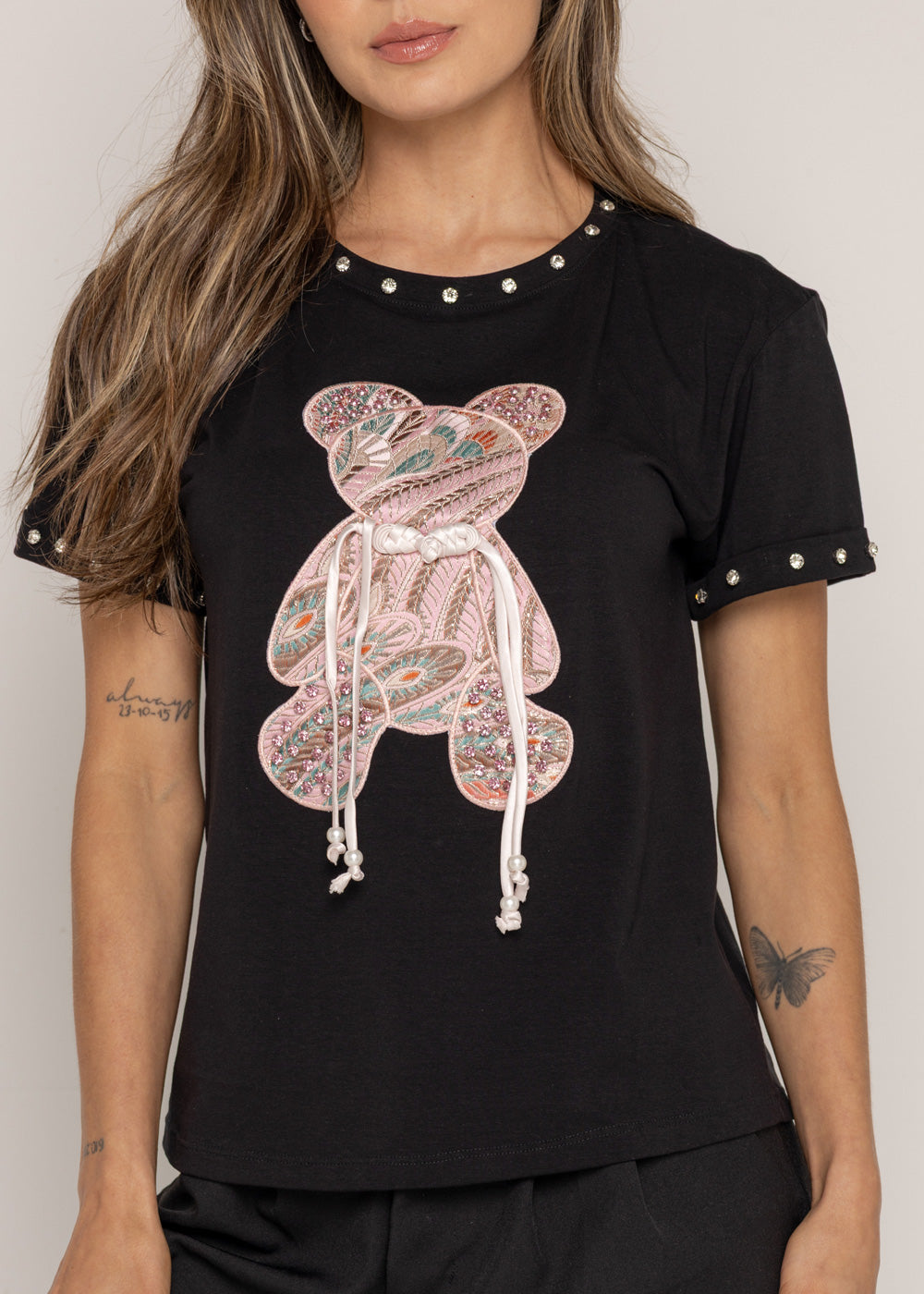 T-SHIRT OSO COLORES NEGRO ORC-007