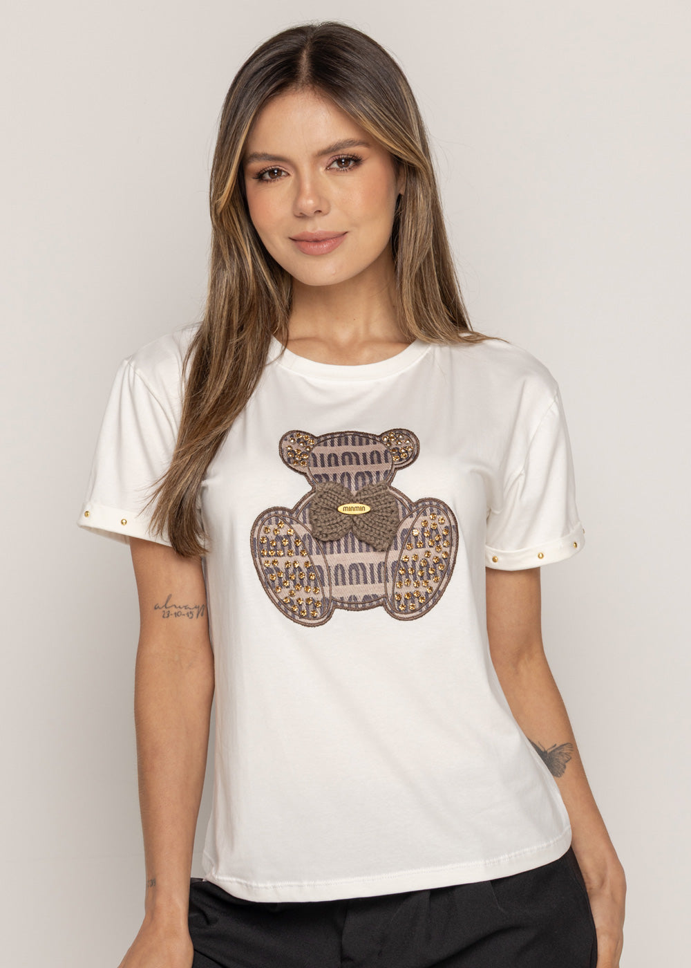 T-SHIRT OSO MINI COFFE MARFIL ORC-008