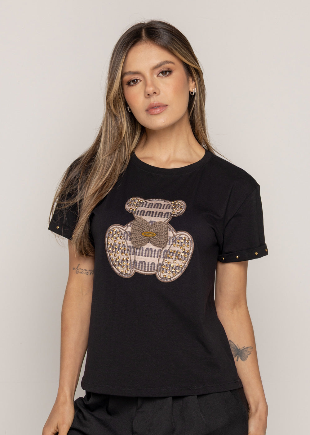 T-SHIRT OSO MINI COFFE NEGRO ORC-008