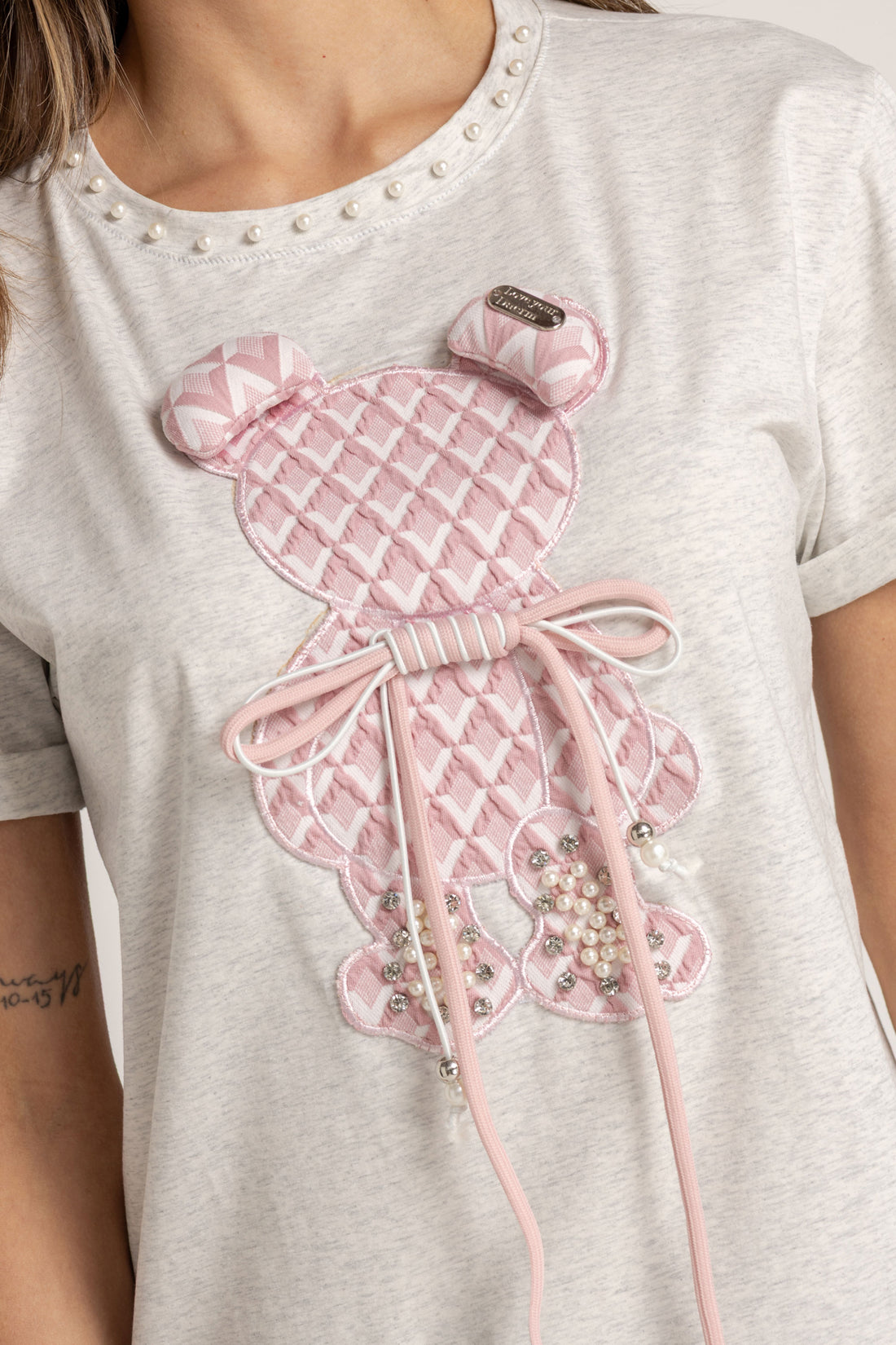 T-SHIRT OSO ROSA CRO GRIS ORC-009