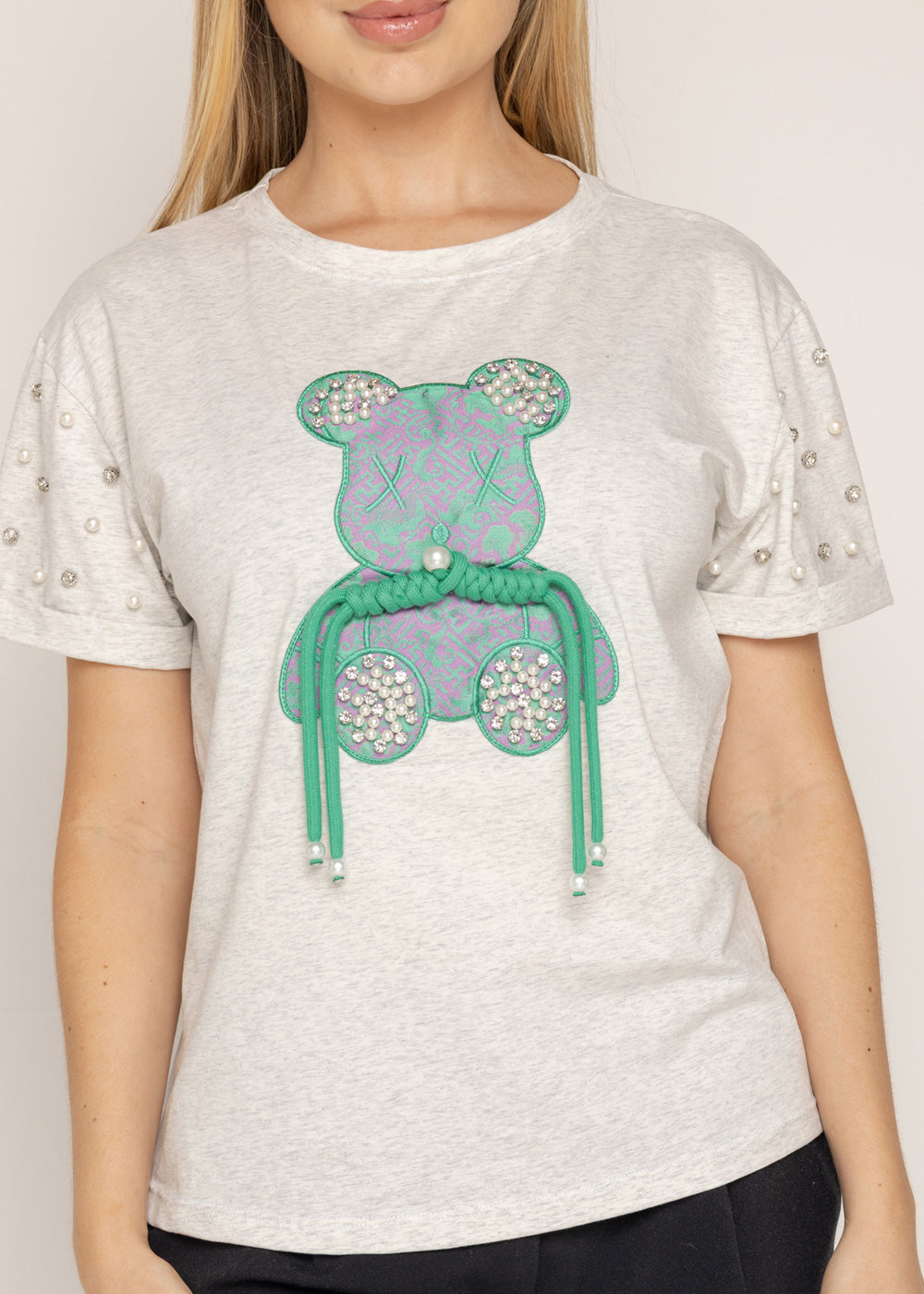 T-SHIRT OSO VERDE CRO GRIS ORC-011