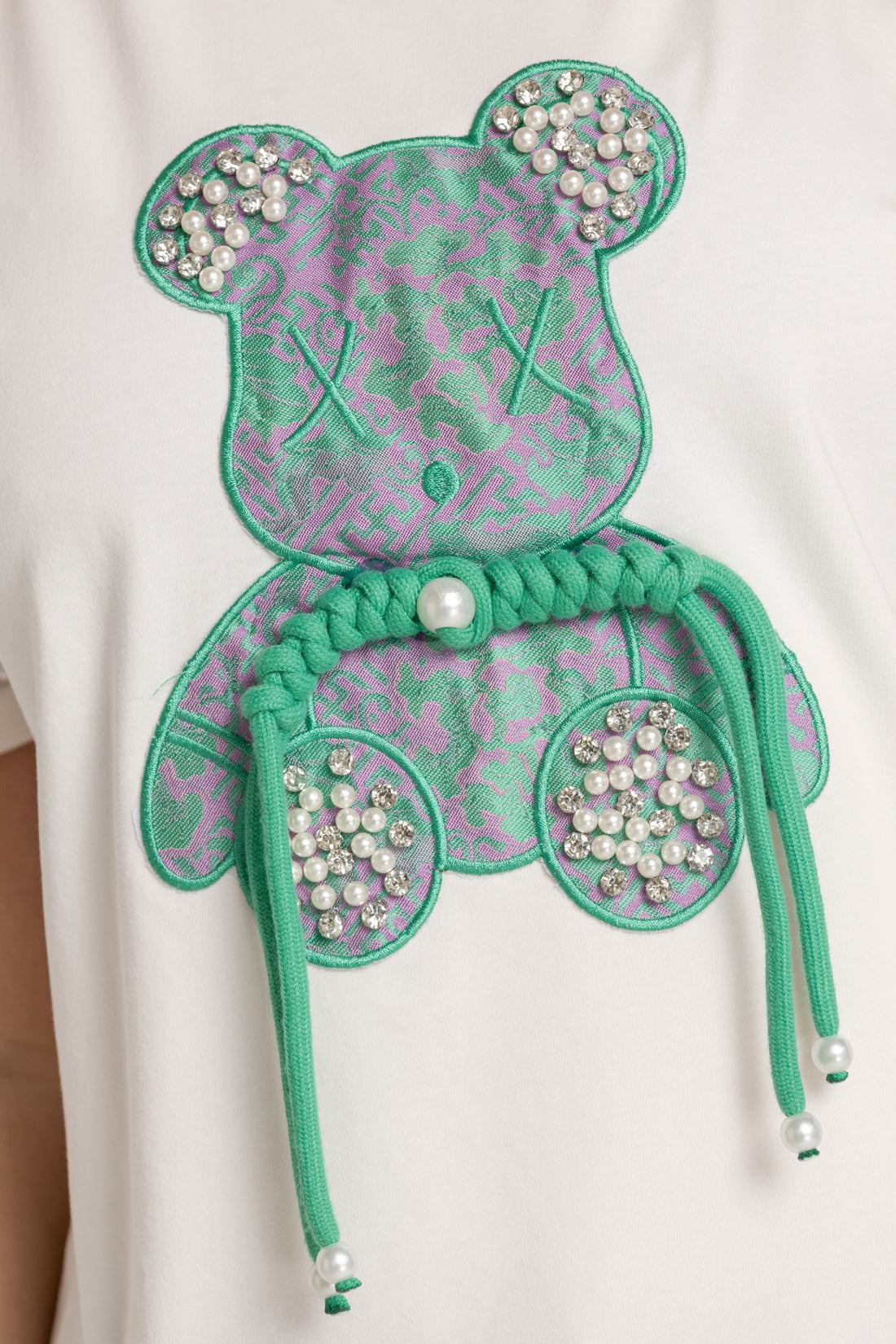 T-SHIRT OSO VERDE CRO MARFIL ORC-011