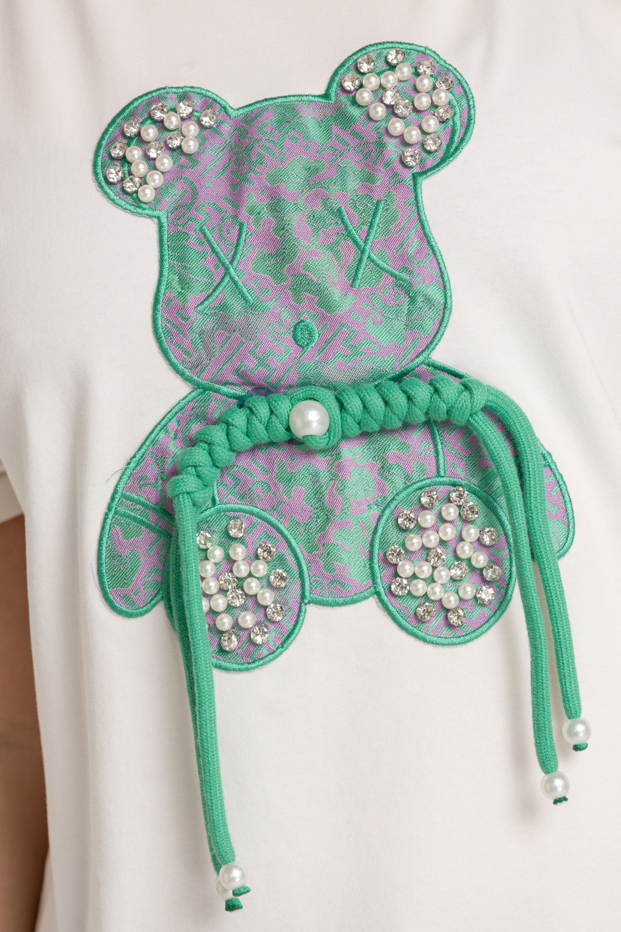 T-SHIRT OSO VERDE CRO MARFIL ORC-011
