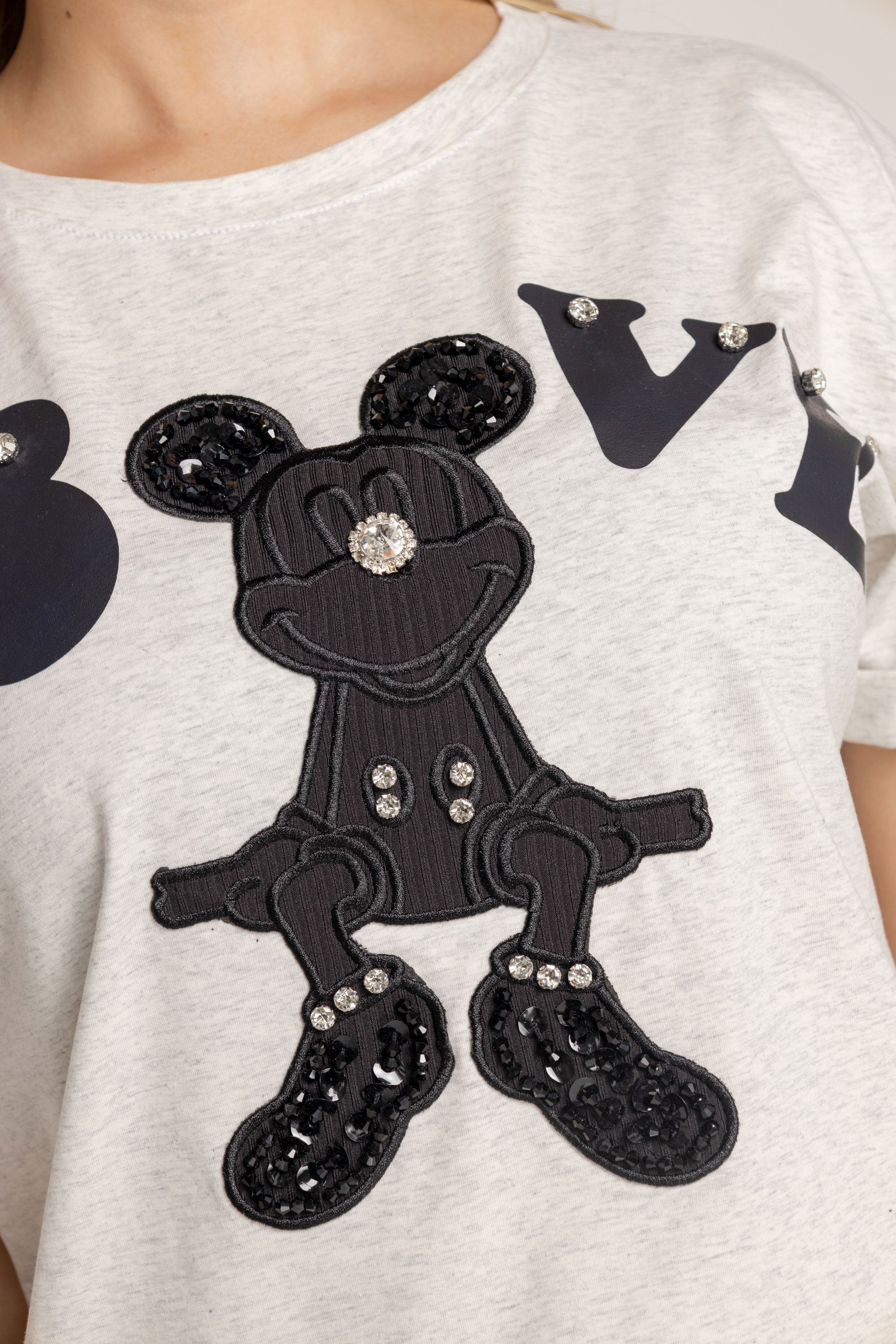 T-SHIRT MINNIE NEGRO GRIS ORC-012