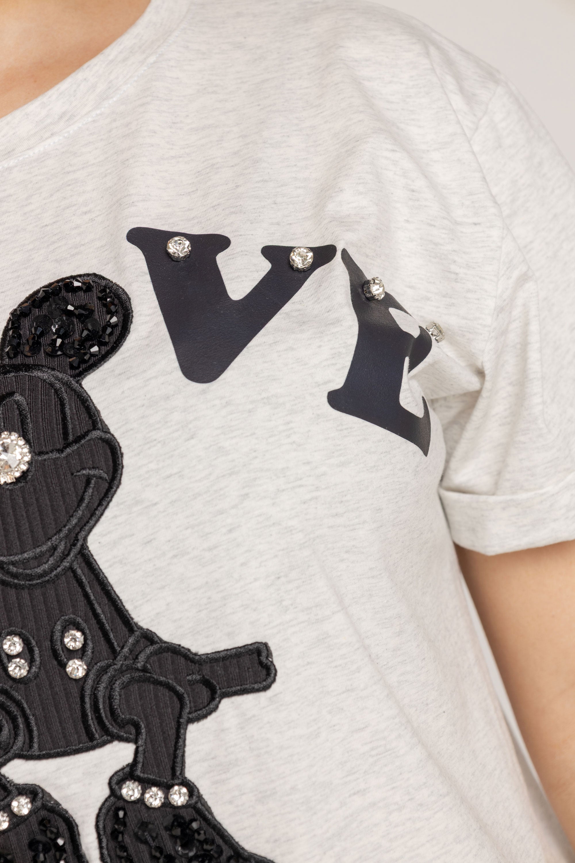 T-SHIRT MINNIE NEGRO GRIS ORC-012