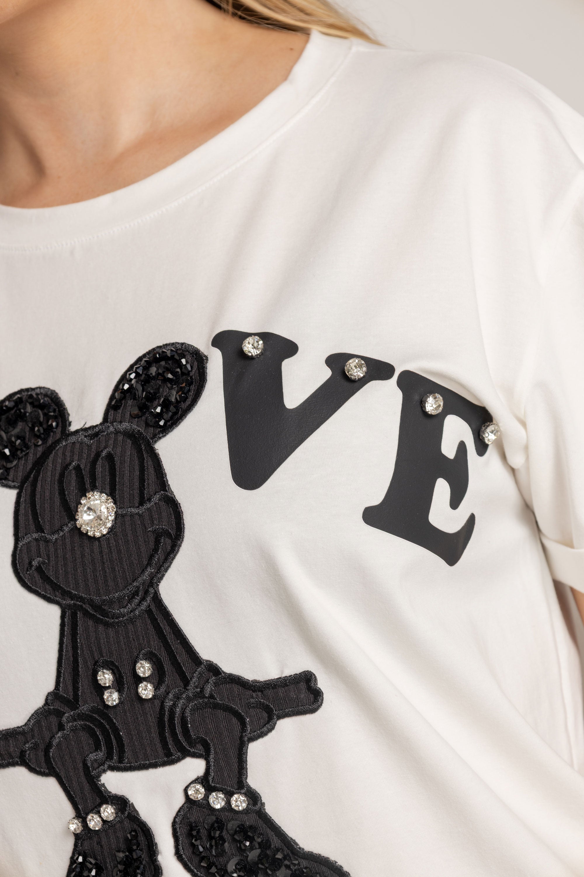 T-SHIRT MINNIE NEGRO MARFIL ORC-012