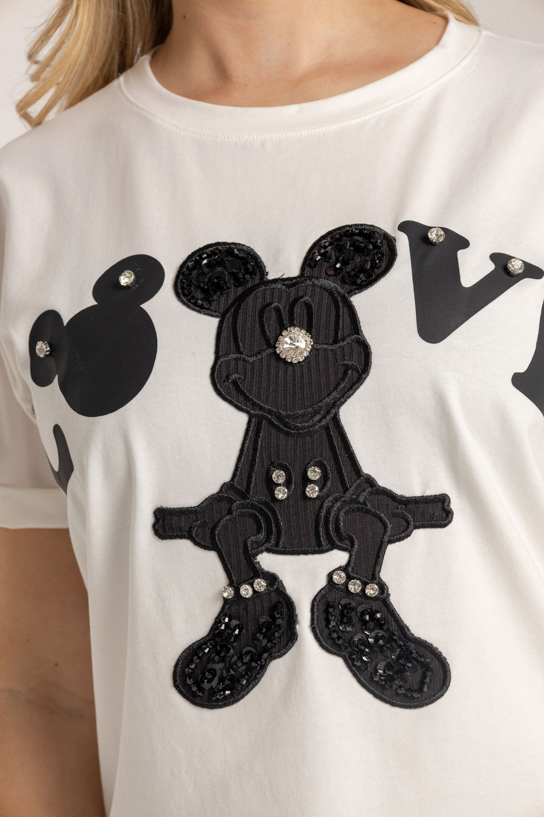 T-SHIRT MINNIE NEGRO MARFIL ORC-012