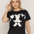 T-SHIRT MINNIE BLANCO NEGRO ORC-012