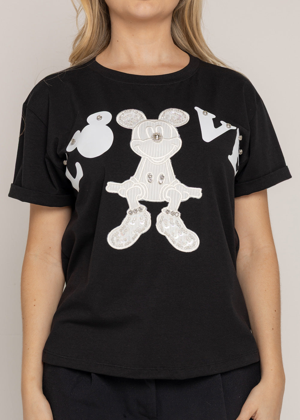 T-SHIRT MINNIE BLANCO NEGRO ORC-012
