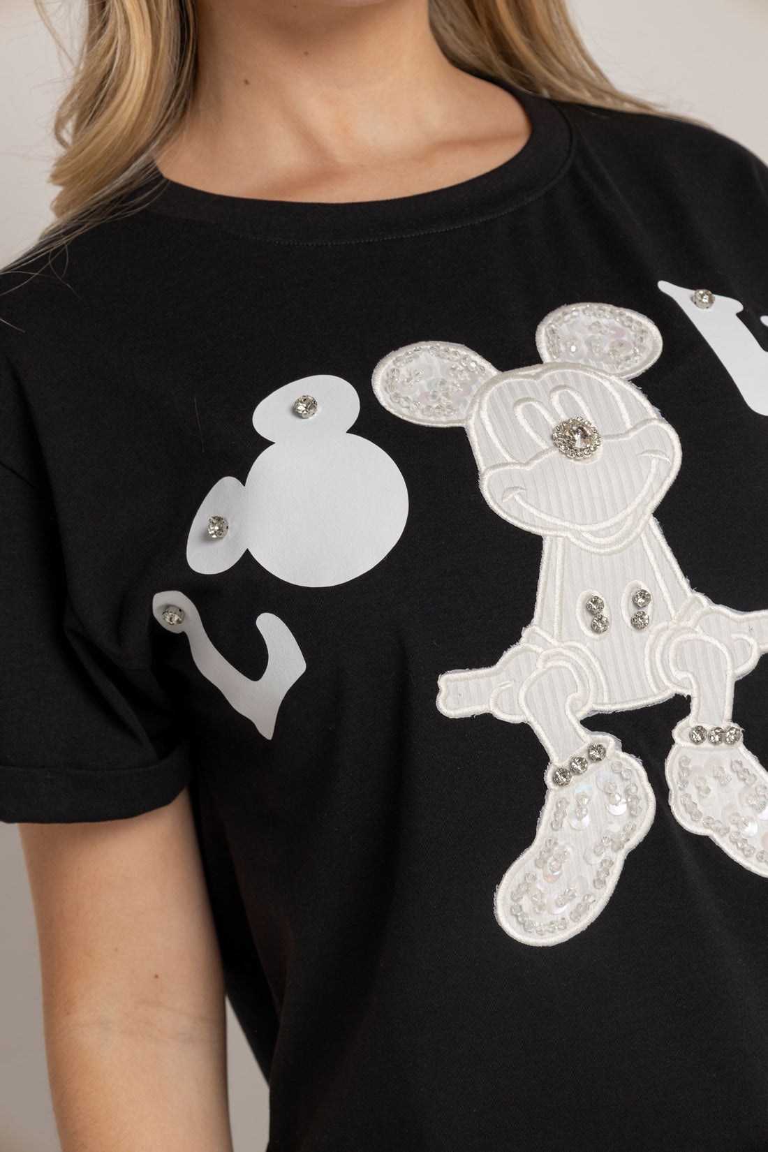 T-SHIRT MINNIE BLANCO NEGRO ORC-012