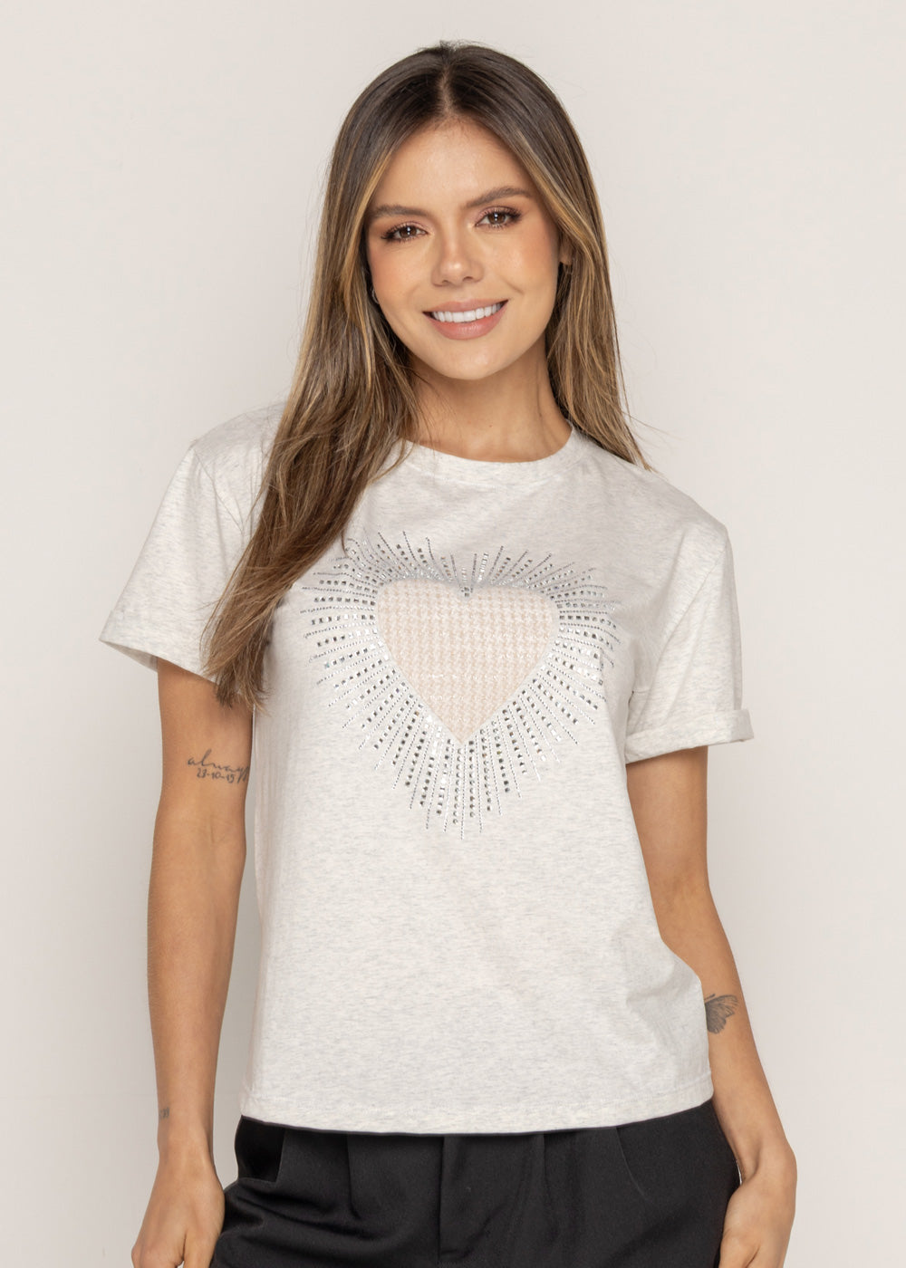 T-SHIRT CORAZON MP GRIS ORC-013