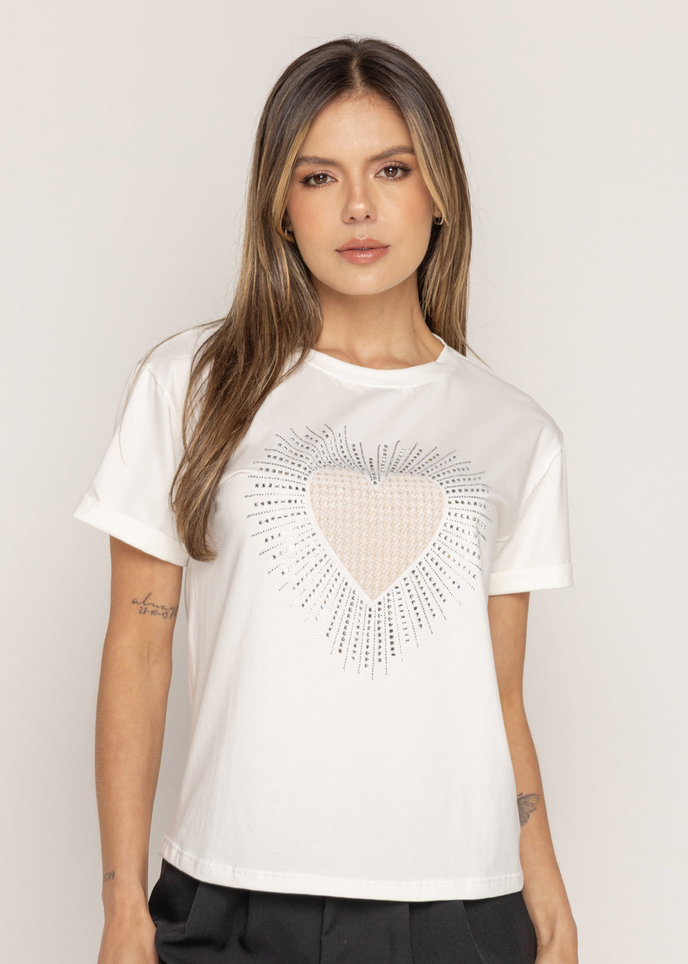 T-SHIRT CORAZON MP MARFIL ORC-013
