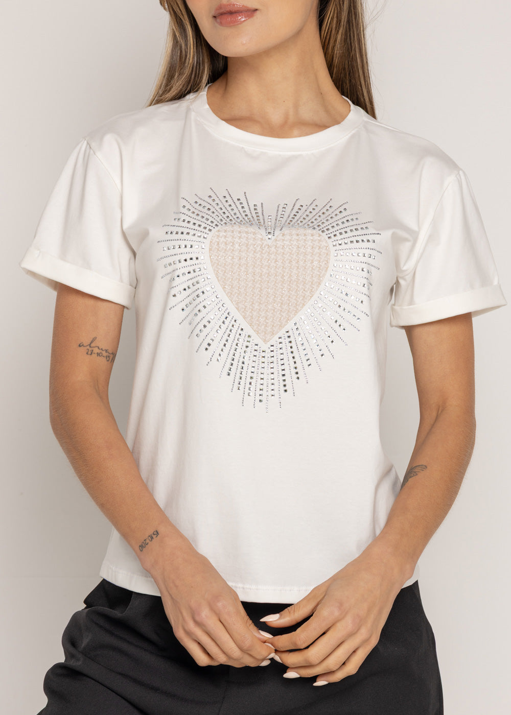 T-SHIRT CORAZON MP MARFIL ORC-013
