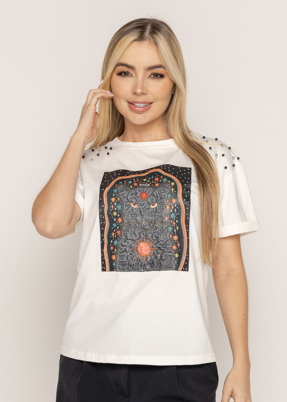 T-SHIRT TIGRE NEGRO MARFIL ORC-014
