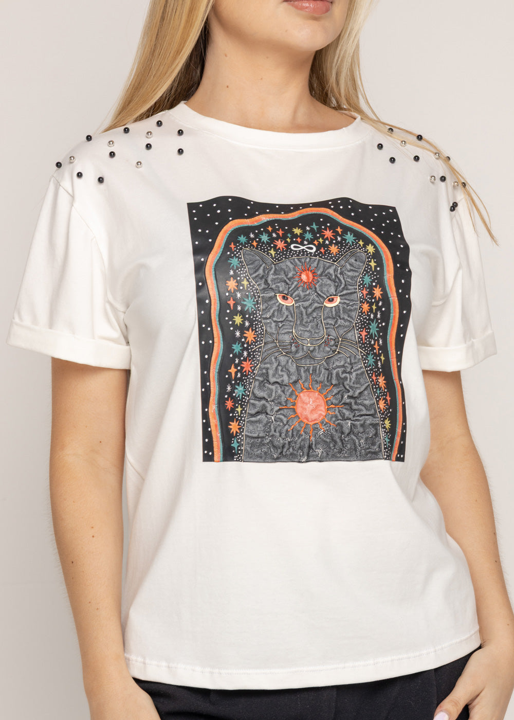 T-SHIRT TIGRE NEGRO MARFIL ORC-014