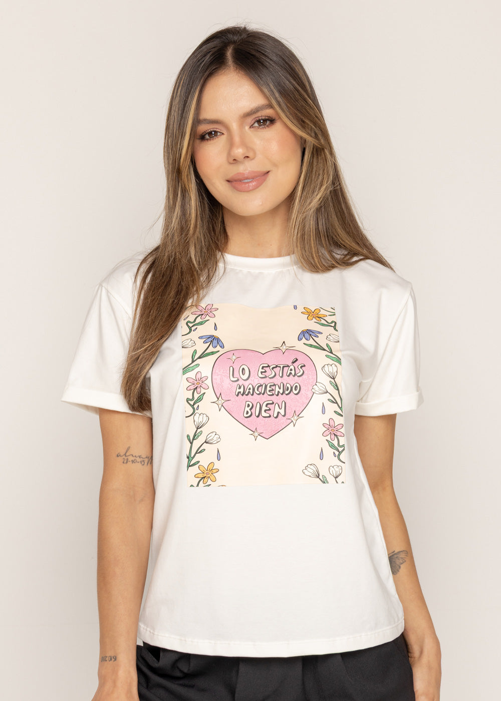 T-SHIRT LO ESTAS HACIENDO BIEN MARFIL ORC-015