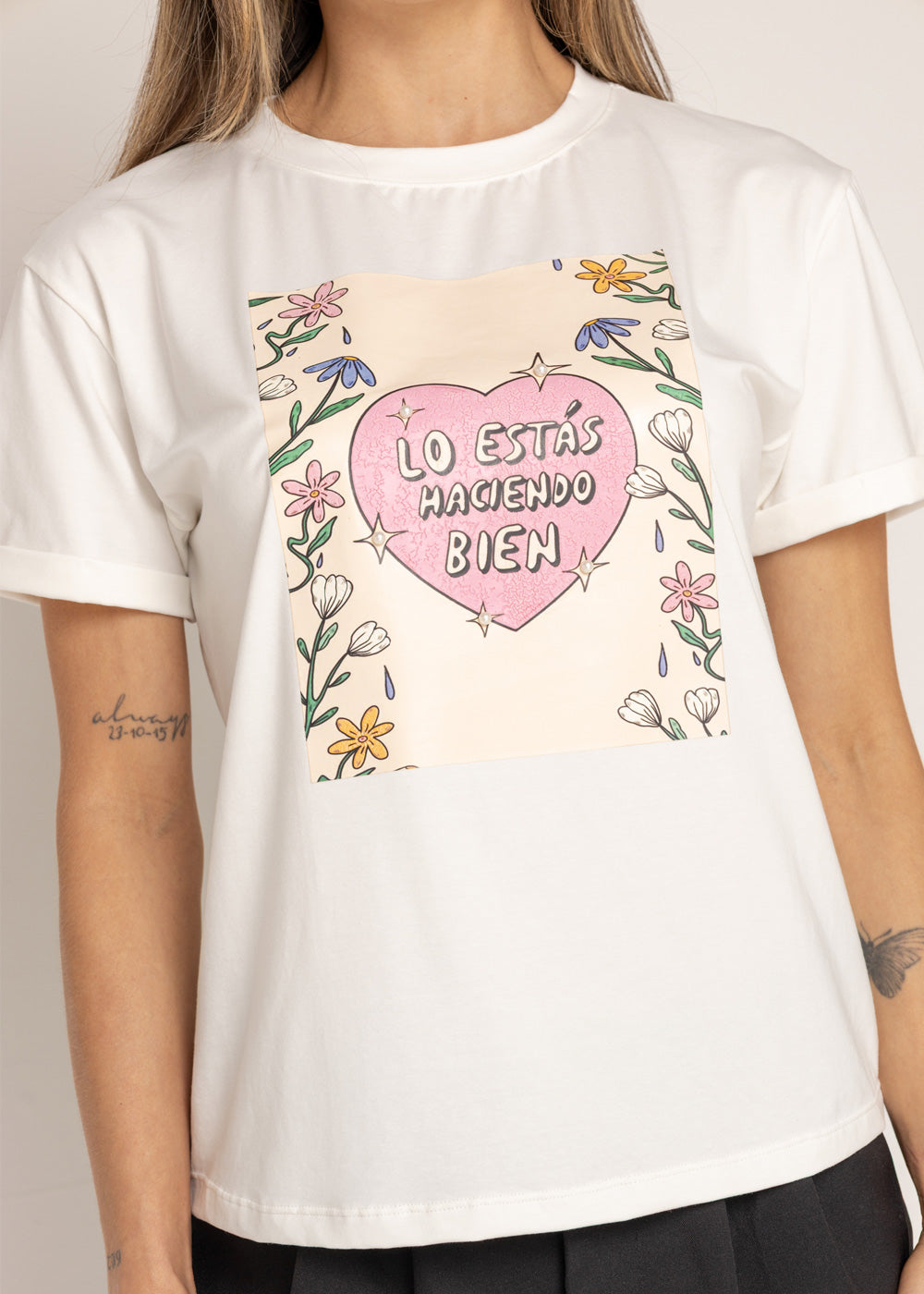 T-SHIRT LO ESTAS HACIENDO BIEN MARFIL ORC-015