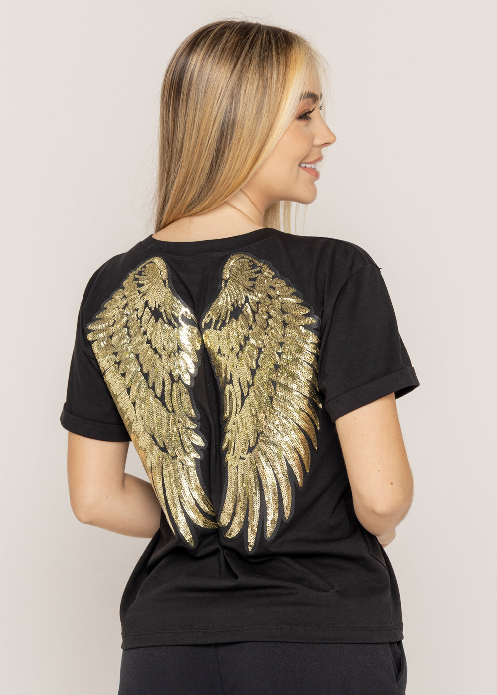 T-SHIRT ALAS ANGEL NEGRO ORC-017