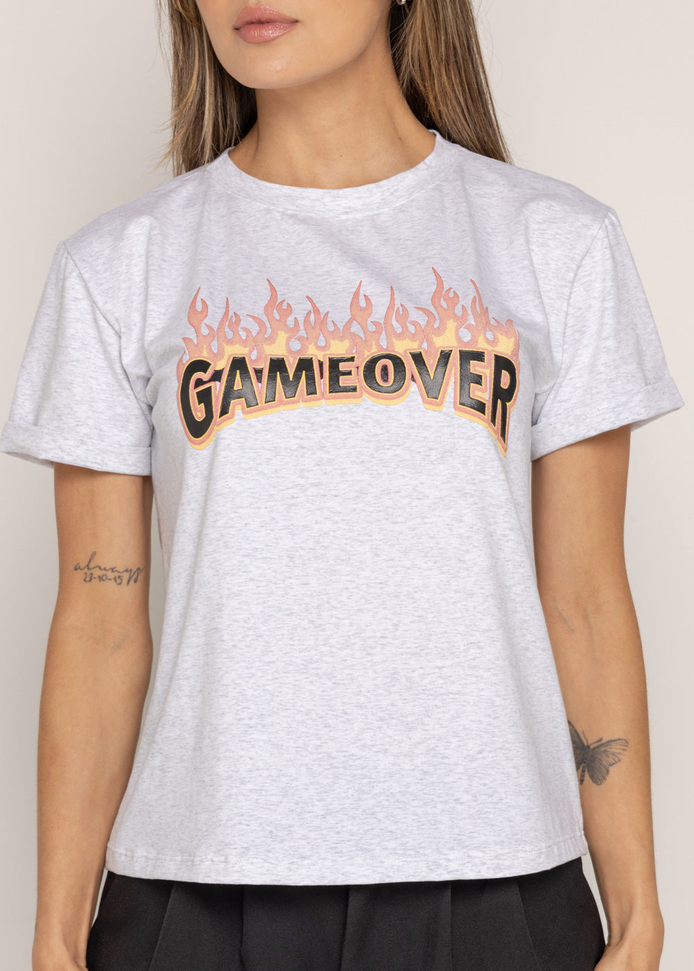 T-SHIRT GAMEOVER GRIS ORC-018