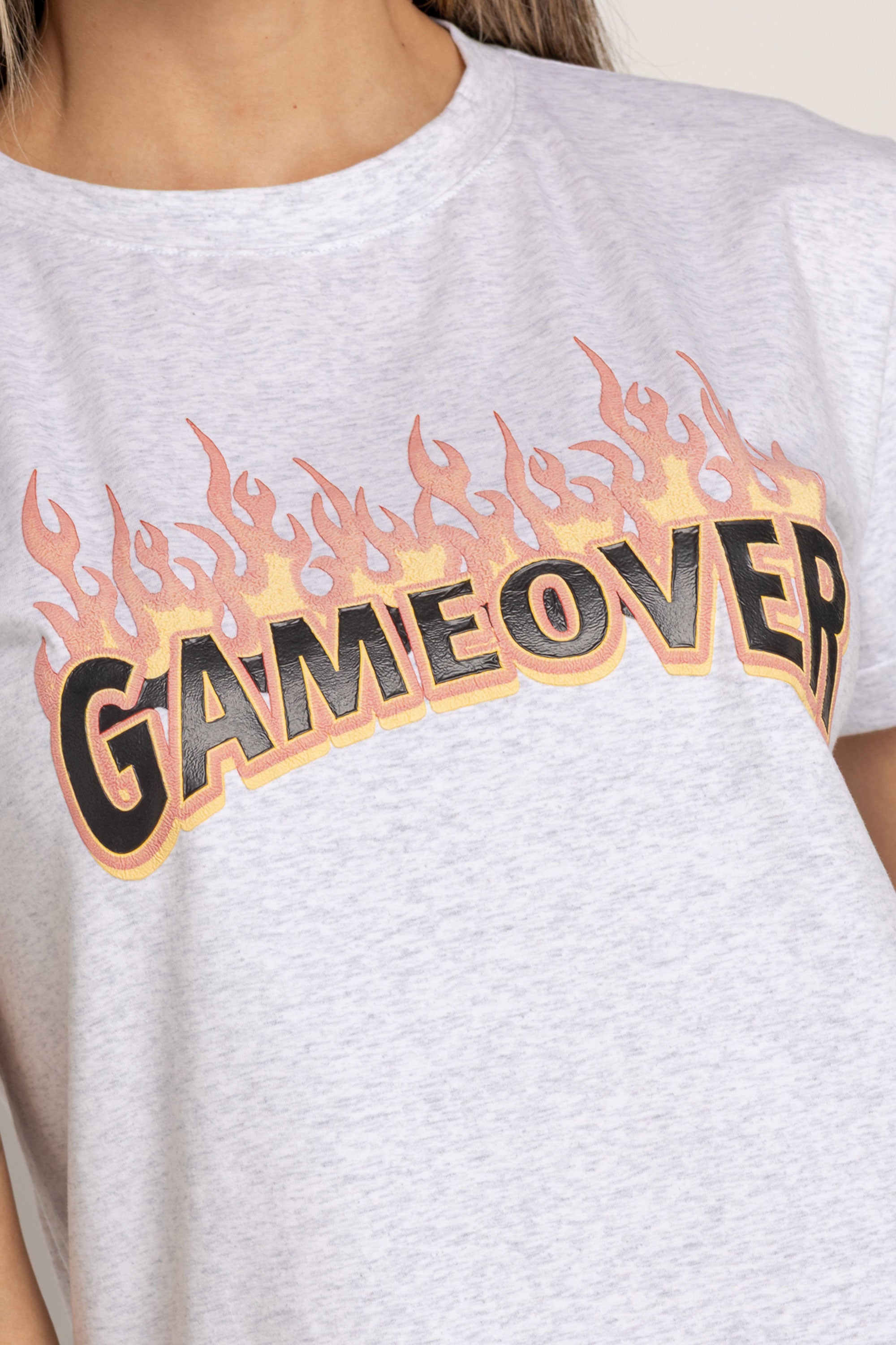T-SHIRT GAMEOVER GRIS ORC-018