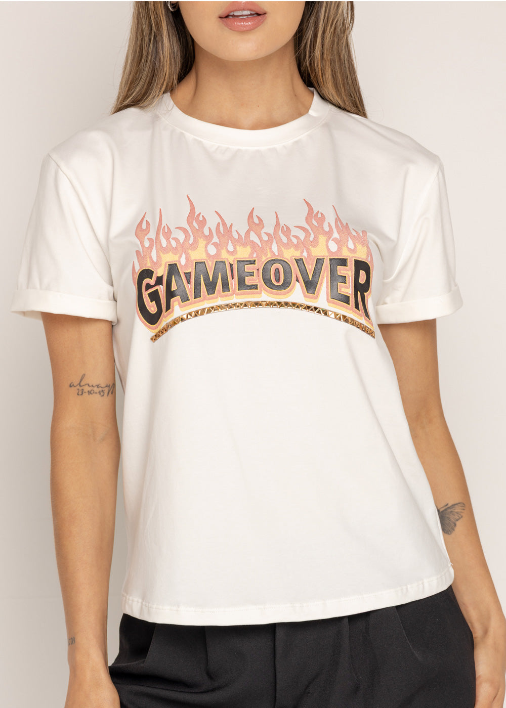 T-SHIRT GAMEOVER MARFIL ORC-018