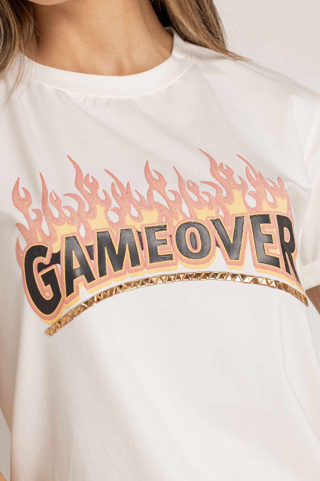 T-SHIRT GAMEOVER MARFIL ORC-018