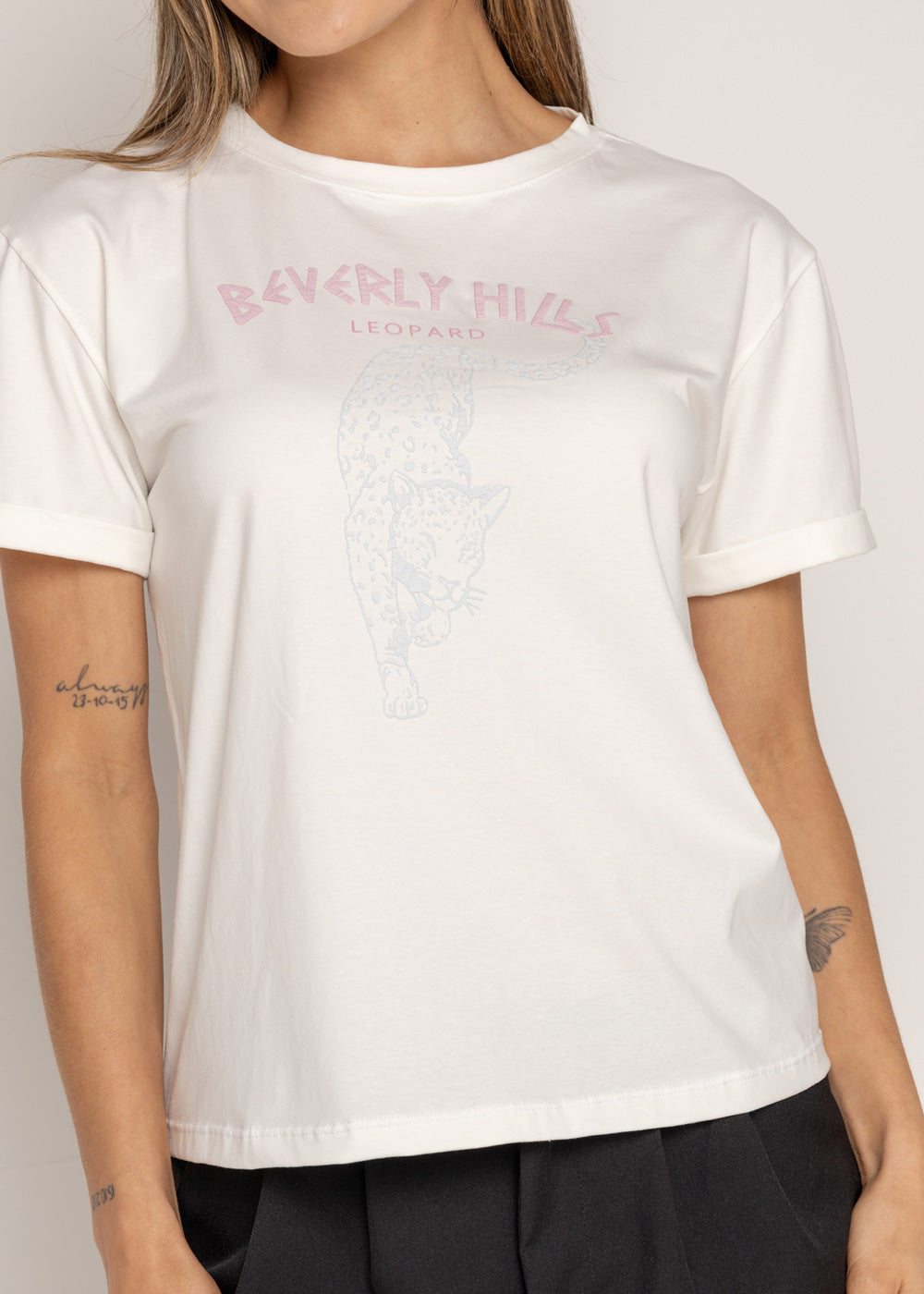 T-SHIRT LEOPARDO MARFIL ORC-020