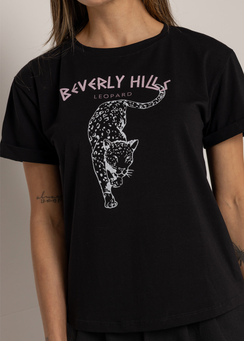 T-SHIRT LEOPARDO NEGRO ORC-020