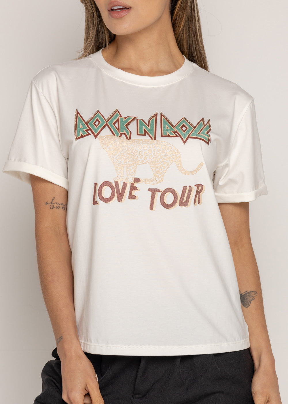 T-SHIRT TIGRE LOVE TOUR MARFIL ORC-021