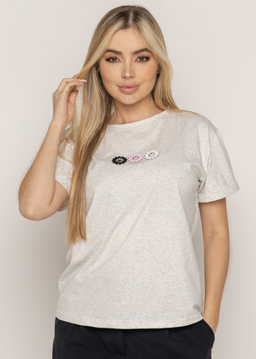 T-SHIRT AURA BLOOM JOY GRIS ORC-022