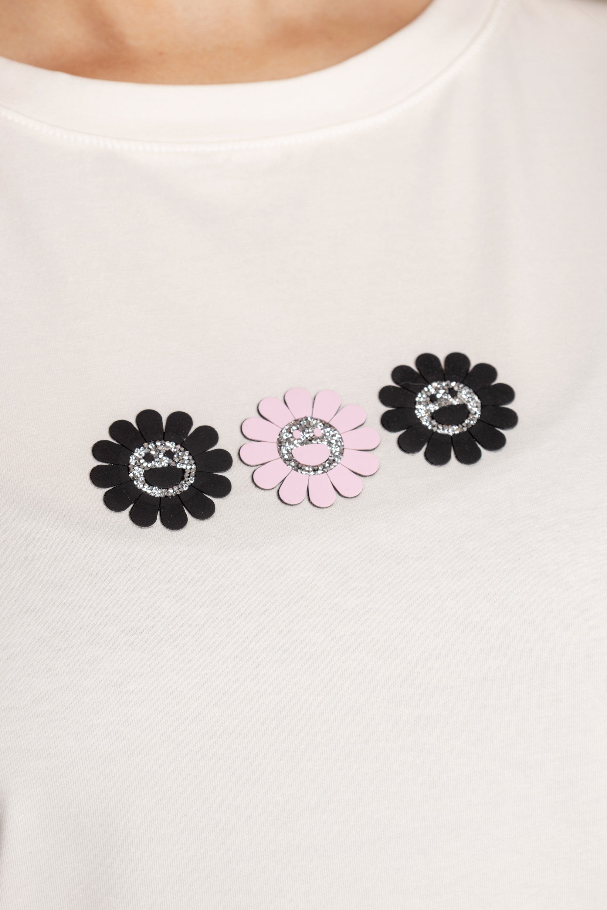T-SHIRT FLOR CARITA MARFIL ORC-022