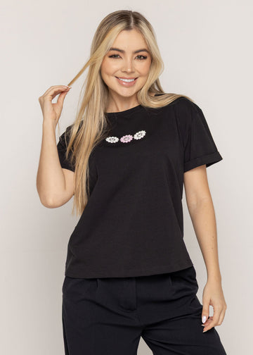 T-SHIRT AURA BLOOM JOY NEGRA ORC-022