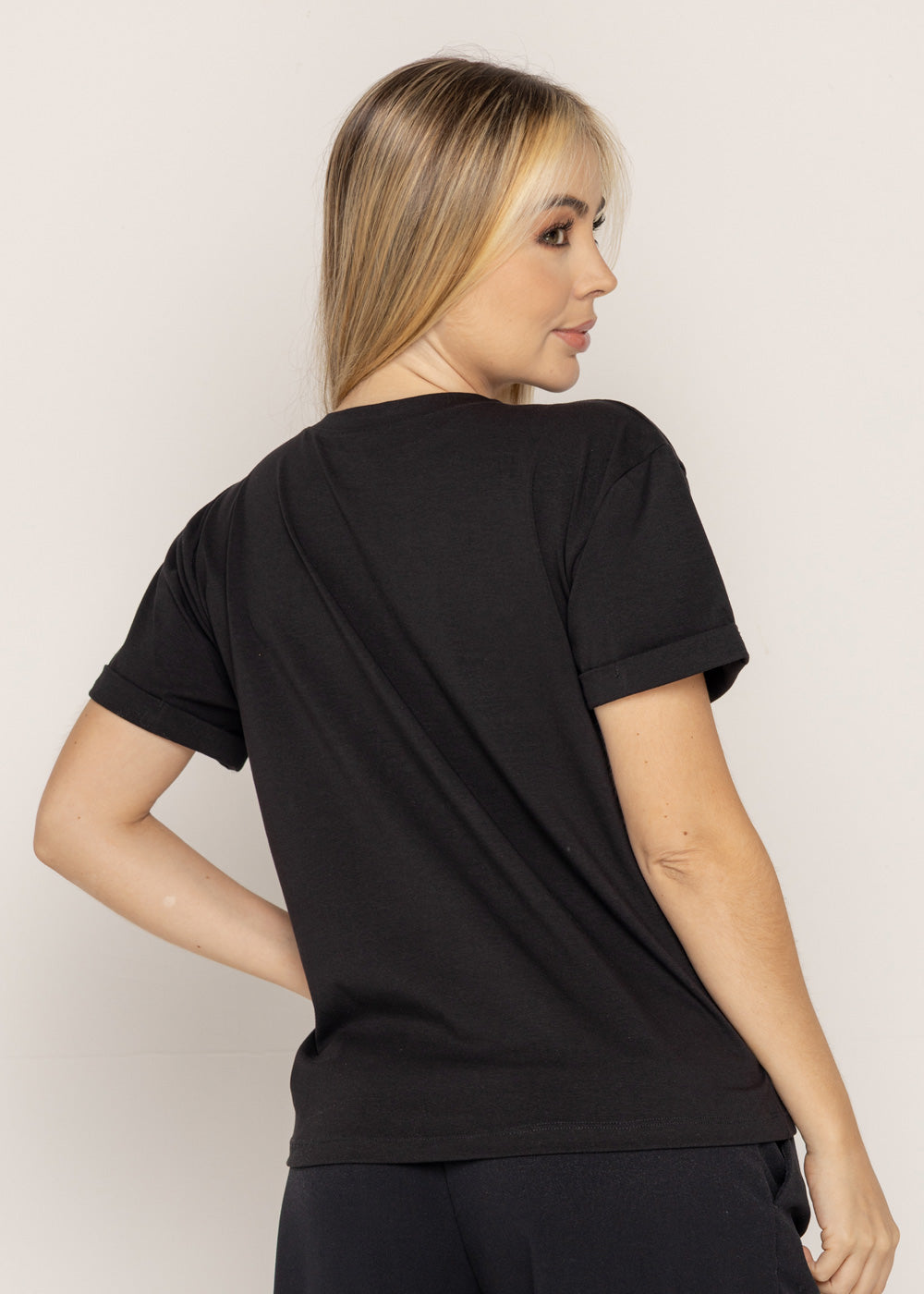T-SHIRT CARITA COLORES NEGRO ORC-023
